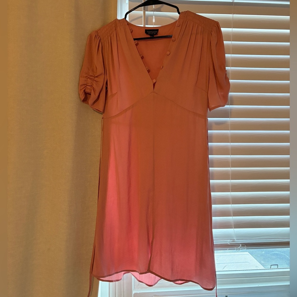 Topshop Pink V-Neck Dress